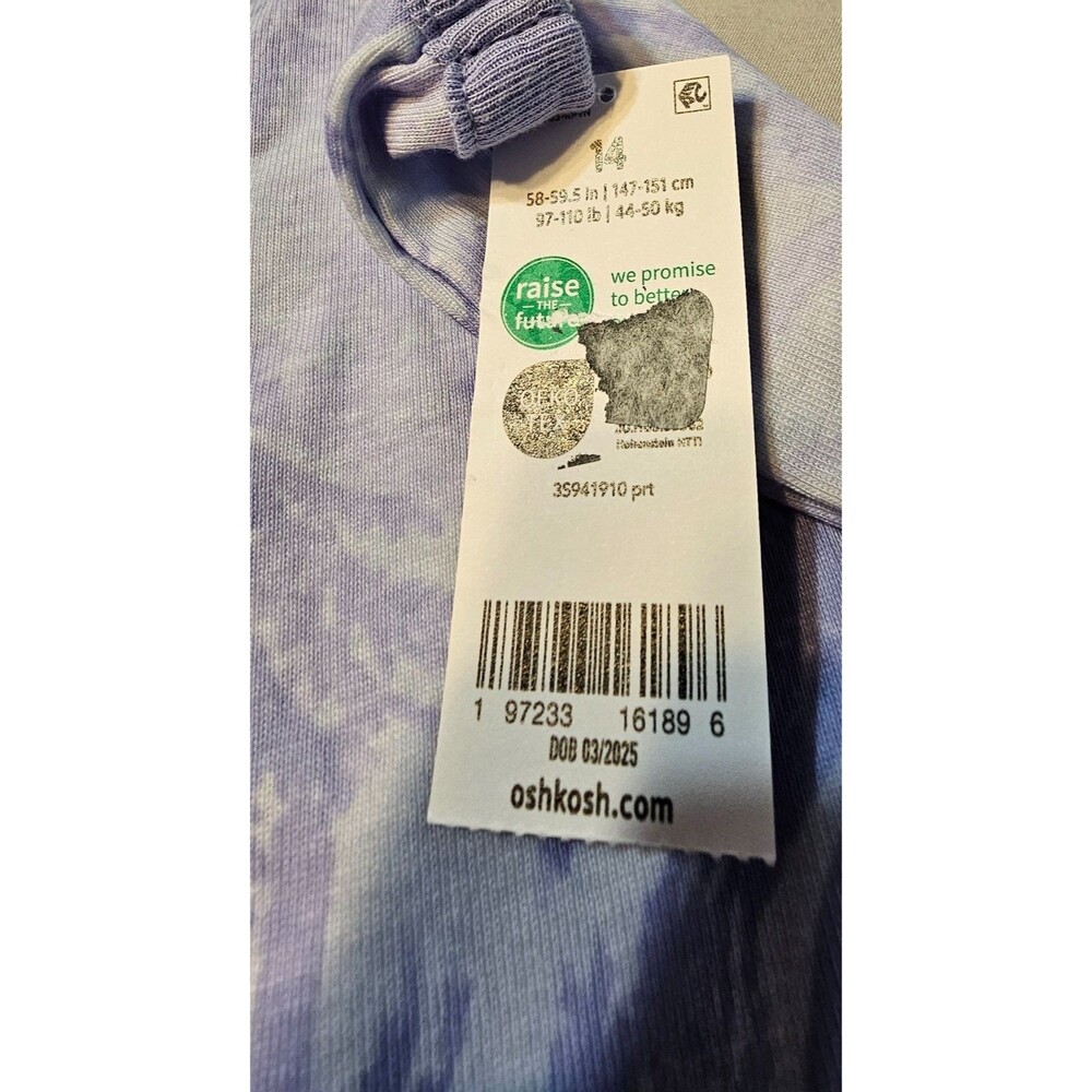 Oshkosh Girls Purple Palm Tree Print Razor Back Tank Top Size 14,Beach,Hawaiian - Picture 8 of 9